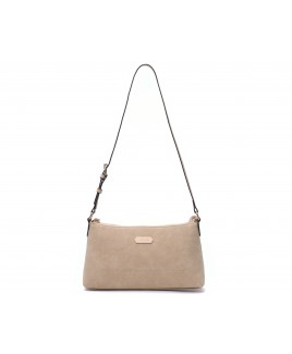 Lorenz Nubuck Grain PU Top Zip Compact Shoulder Bag